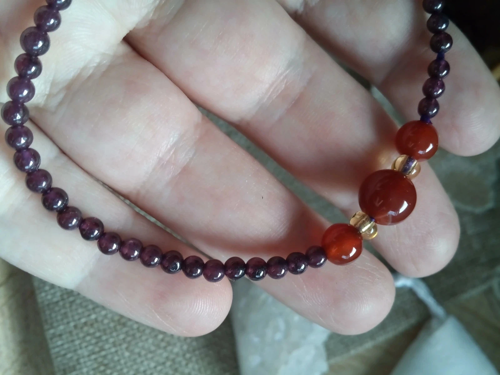 Bracelet natural garnet and carnelian stones – photo 3